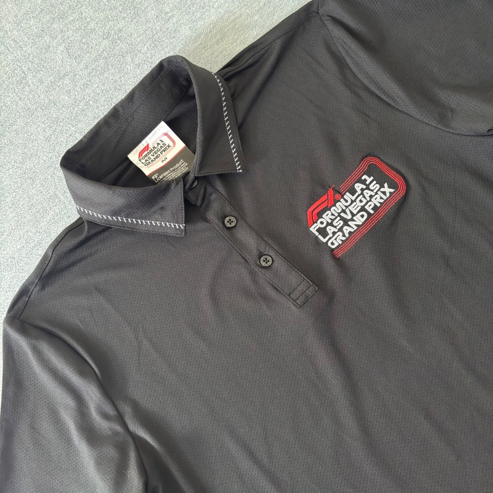 Formula 1 Las Vegas Grand Prix 2023 Mens Polo Shirt Black Medium NWT F1 Racing